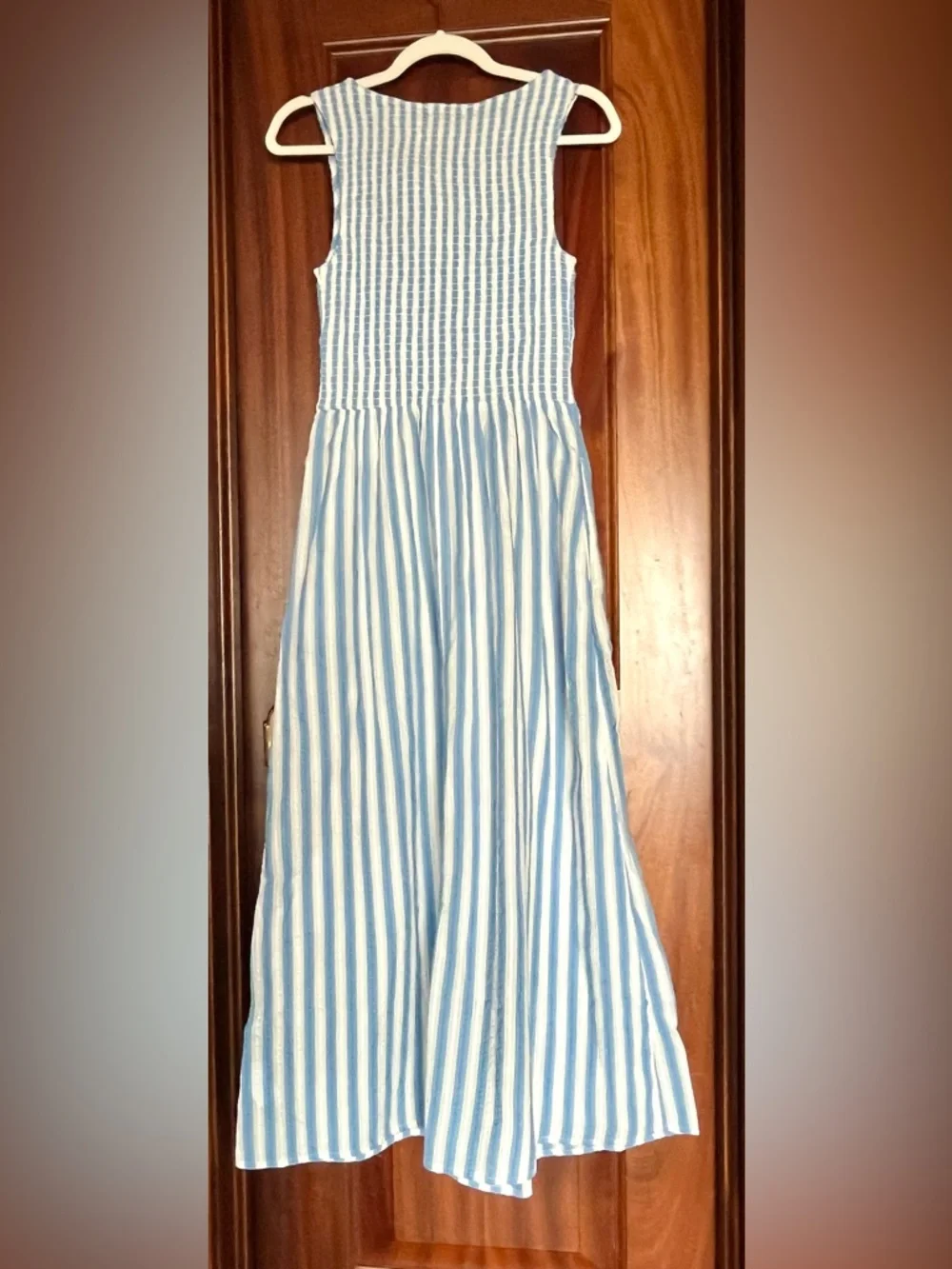 Caroline Constas Cosima Nap Maxi dress (HHH Hill House Home Blueberry Stripe) S - Picture 2 of 4